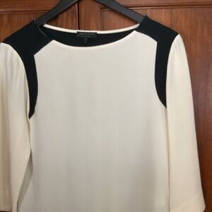 Rag & Bone Silk blouse Ivory and Black 3/4 sleeve length size small